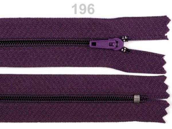 Reißverschluss Spirale 3 mm Länge 18 cm pinlock Pflaume